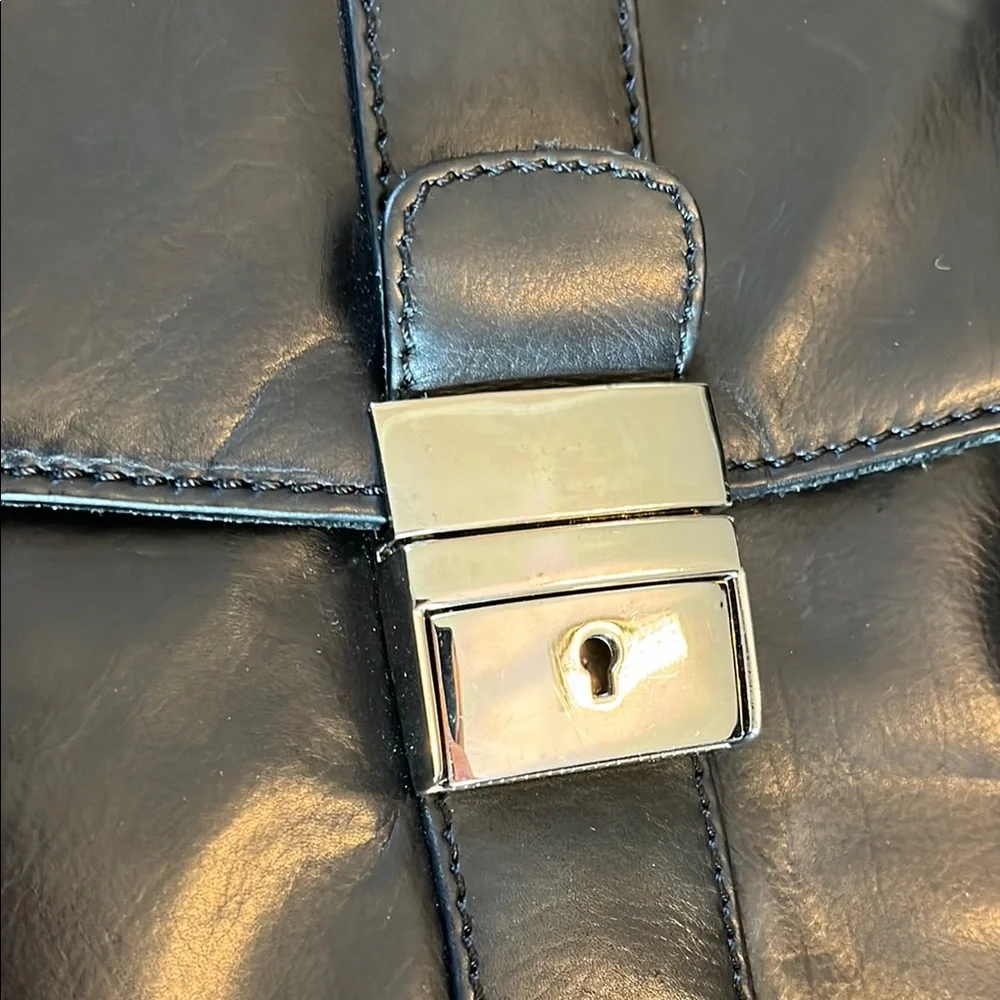 Genuine Leather Black Briefcase/Sachel